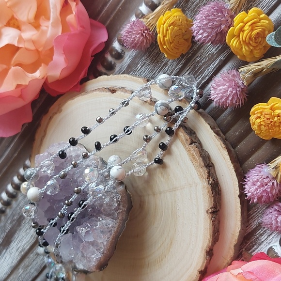 Howlite Gemstone Necklace Czech glass  Necklace, by Rust Belt Raised - Picture 1 of 11